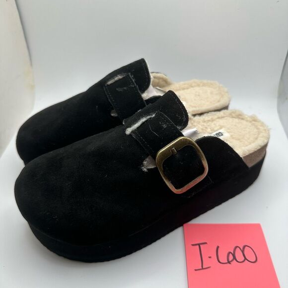 CUSHIONAIRE Women's Granola Fur Genuine Suede Faux Fur Lined Cork Footbed Platfo - Picture 3 of 7